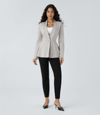 Veste péplum de travail col en V avec un bouton