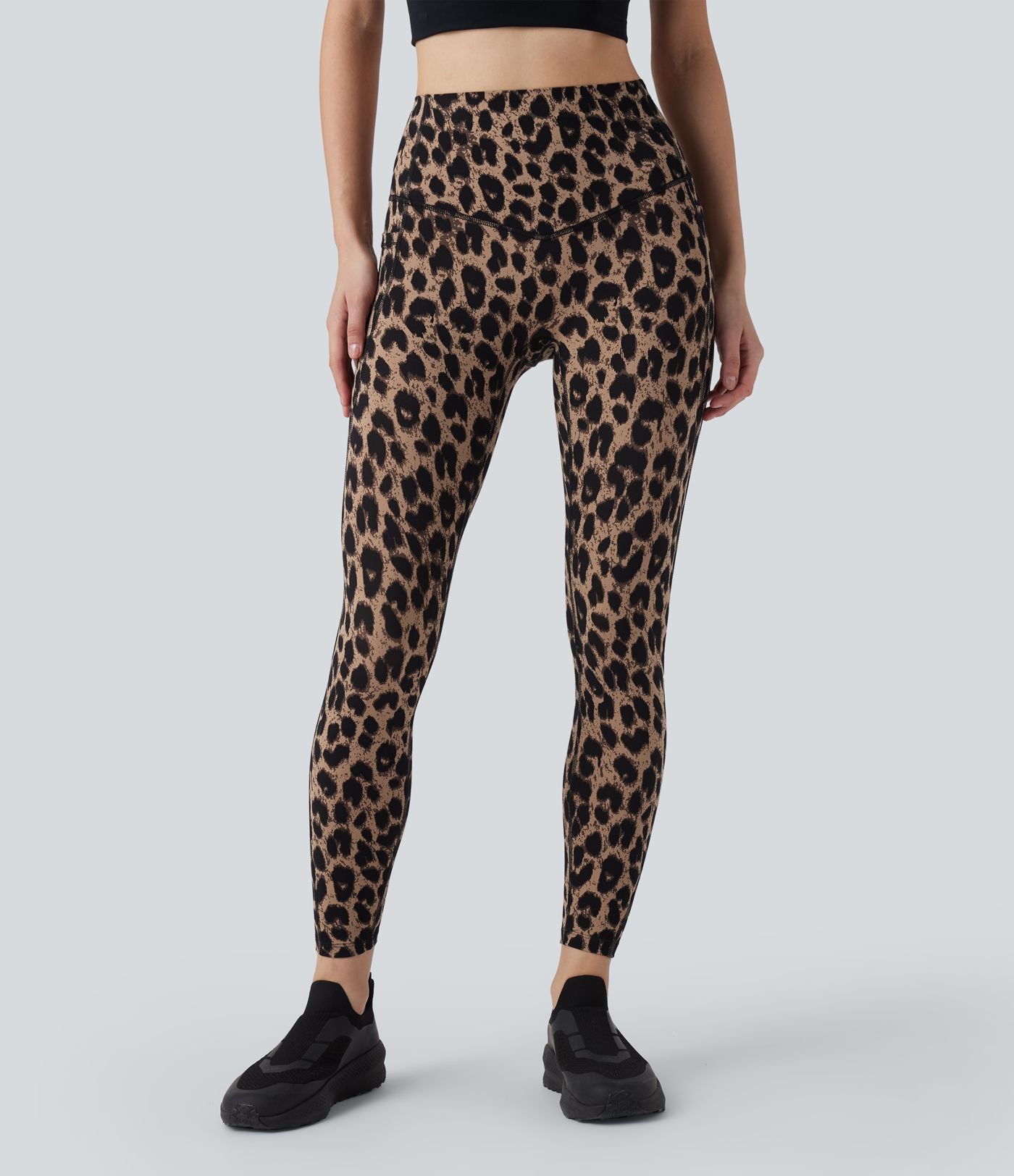 Legging de yoga gainant taille haute imprimé léopard avec poches Halara UltraSculpt™
