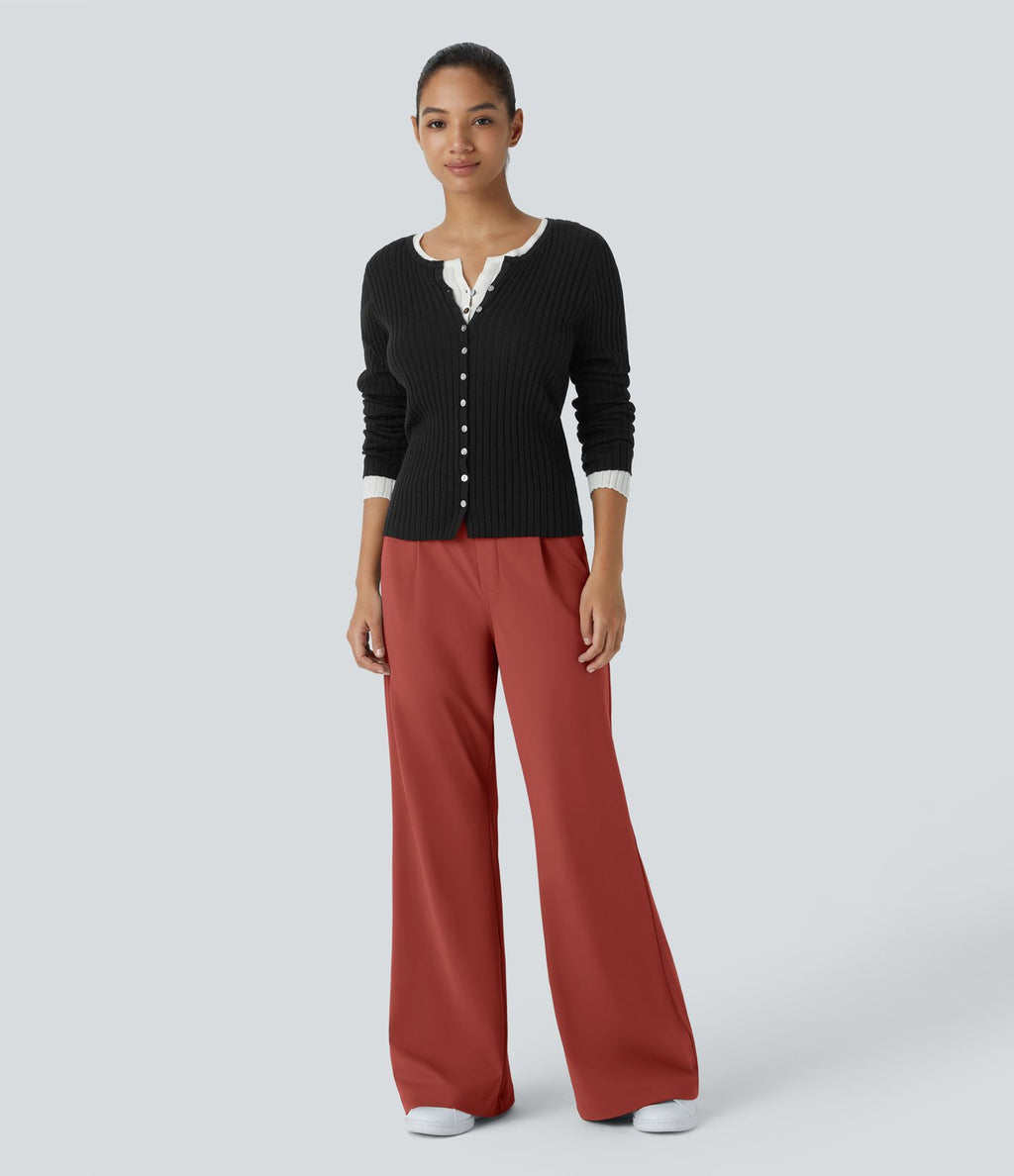 Pantalon tailleur évasé taille haute Halara Flex™ DayStretch avec poches