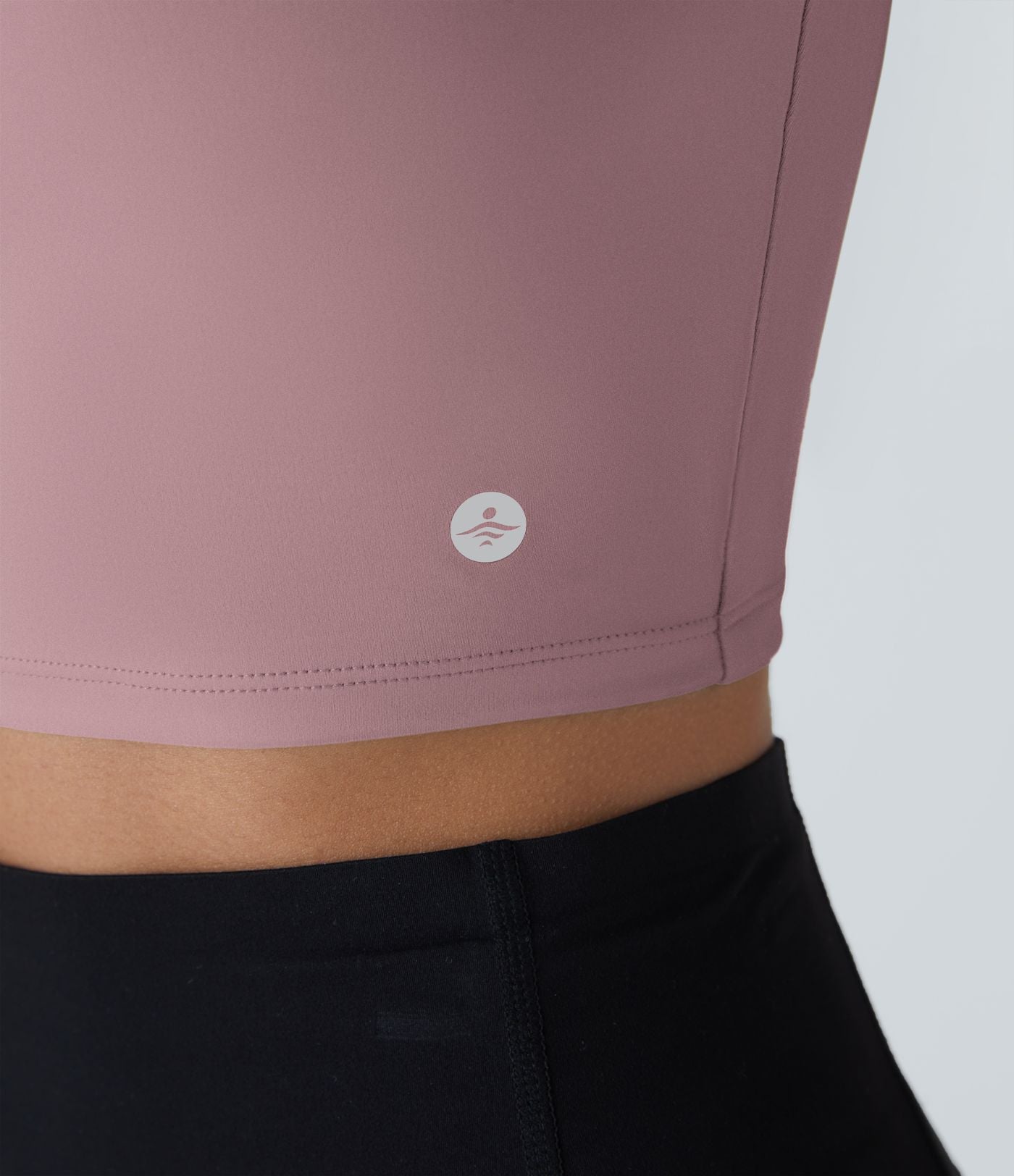 Débardeur yoga court SoftlyZero™ Airy col carré dos nu bretelles croisées effet frais InstantCool, bonnets A-C, protection solaire UPF50+