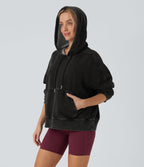 Sweat à capuche décontracté en denim Halara Flex™ avec poche