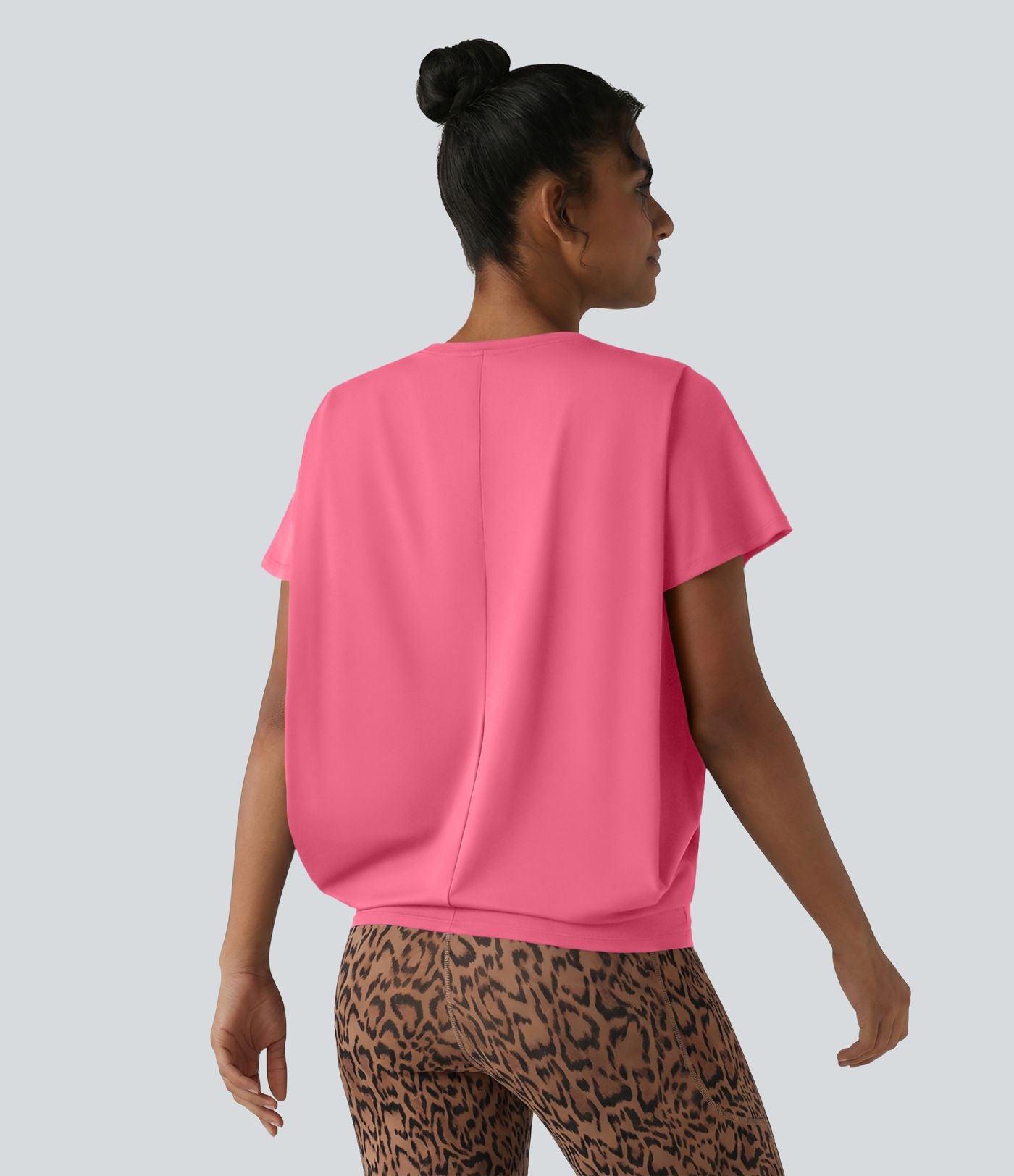 Haut de sport col rond manches courtes effet frais InstantCool avec fronces, protection solaire UPF50+