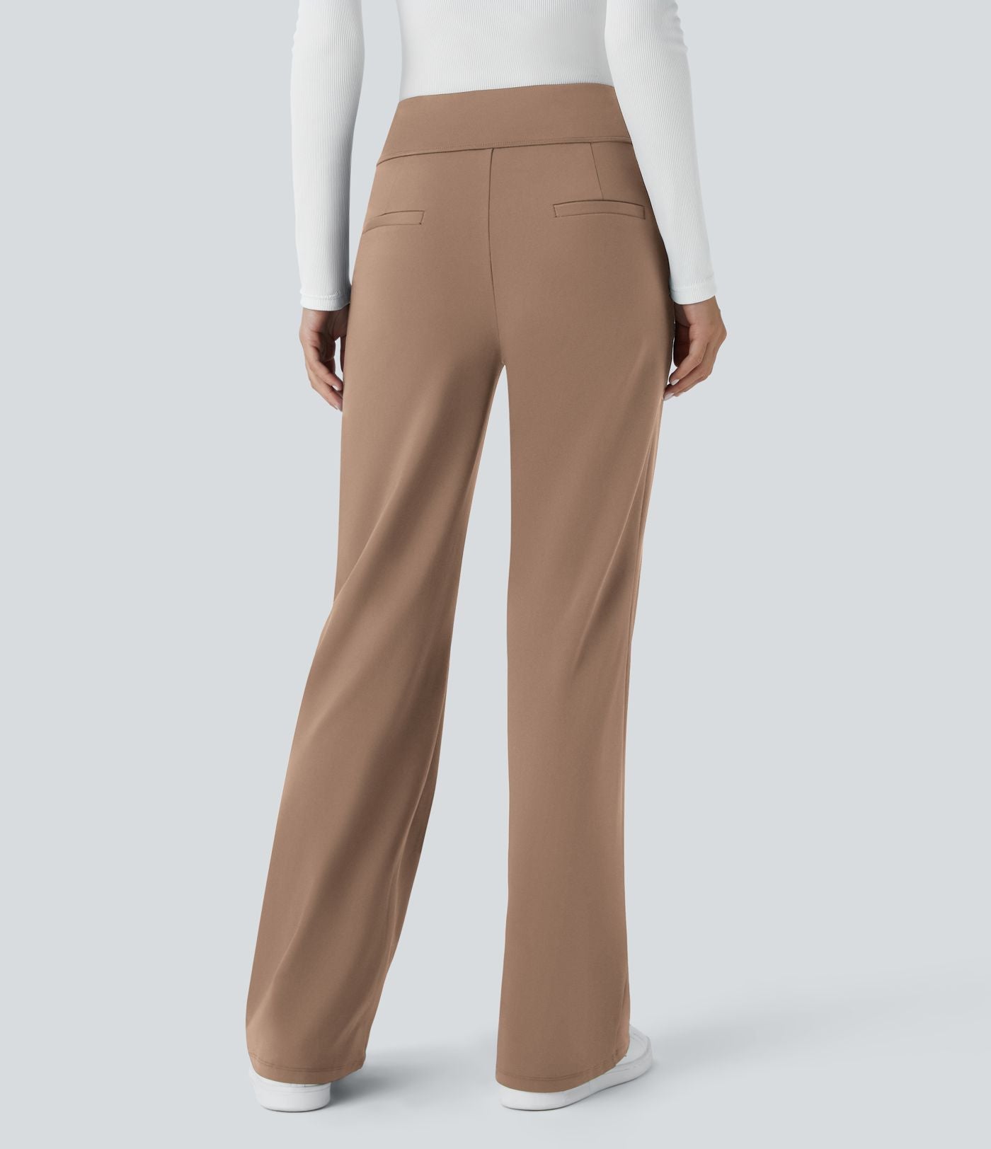 Pantalon tailleur évasé taille mi-haute Halara Flex™ DayStretch avec zip latéral et poches