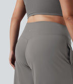 Pantalon corsaire grande taille large SoftlyZero™ Airy taille haute croisée effet frais InstantCool avec poches