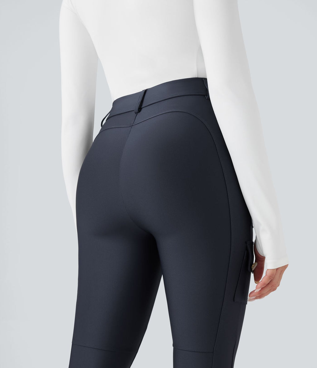 Legging 7/8 brillant taille haute avec poches