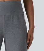 Pantalon droit taille haute à rayures séchage rapide avec poches