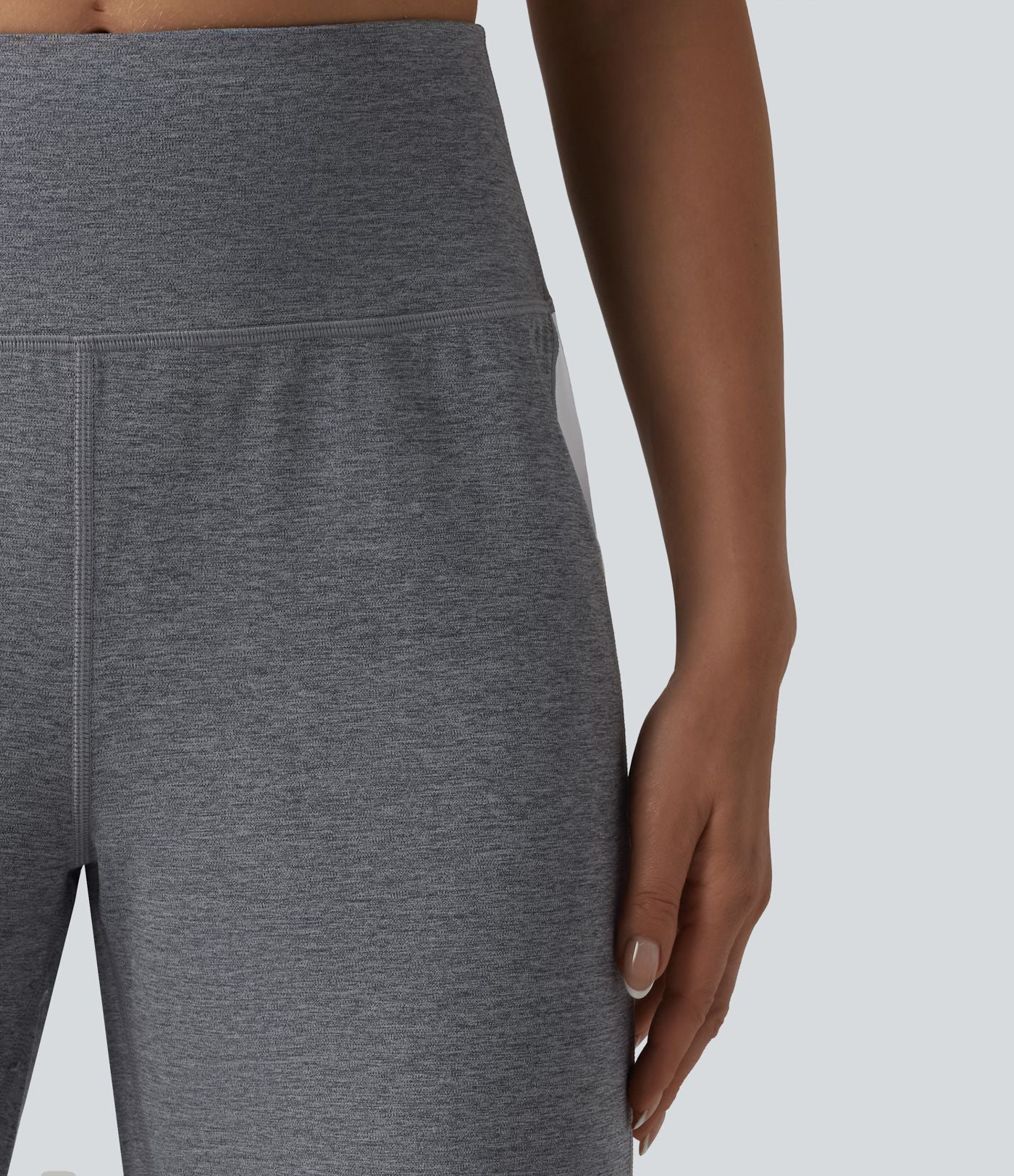 Pantalon droit taille haute à rayures séchage rapide avec poches