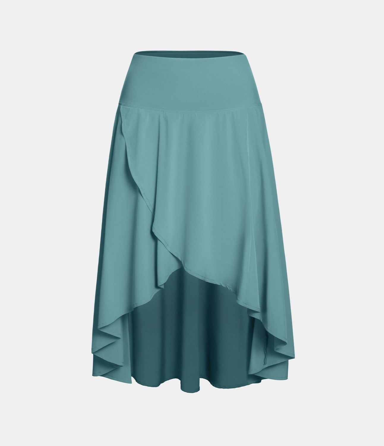 Breezeful™ Jupe Danse Fluide 2-en-1 à Taille Haute Volants Asymétriques Haut-Bas et Séchage Rapide