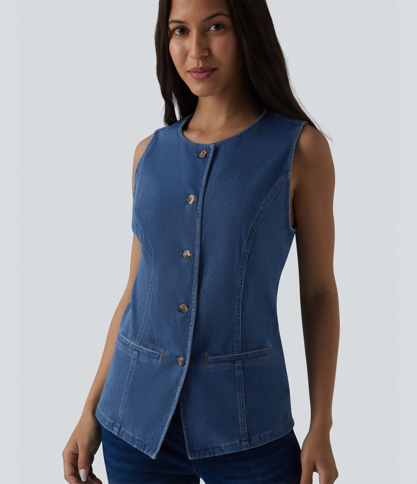 Débardeur denim Halara Flex™ col rond