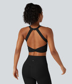 SoftlyZero™ Plush Débardeur de yoga court col cœur avec soutien-gorge intégré