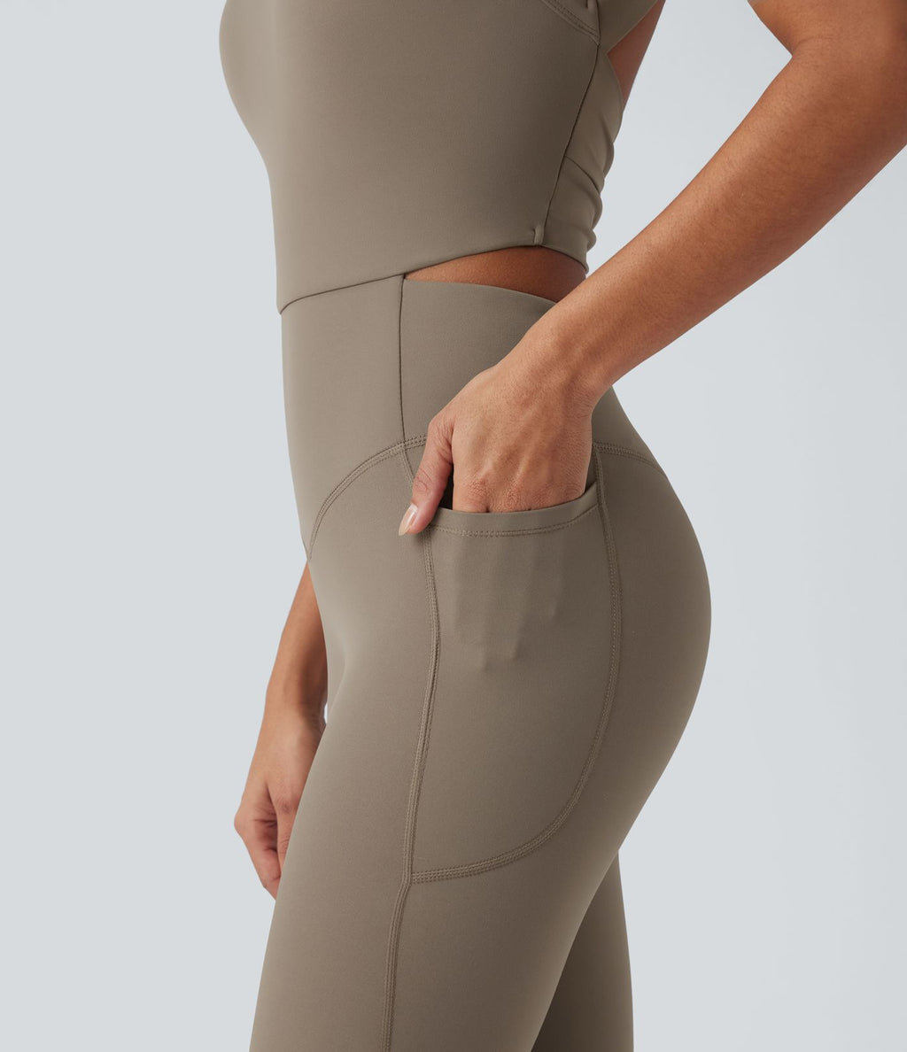 Combinaison d'entraînement gainante Halara UltraSculpt™ avec poches - Édition Easy Peasy - Bonnets E-G