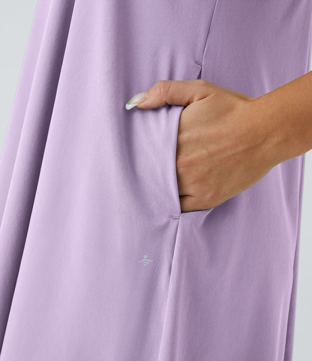 Robe décontractée mi-longue Breezeful™ dos nageur poche latérale fluide asymétrique séchage rapide A-C