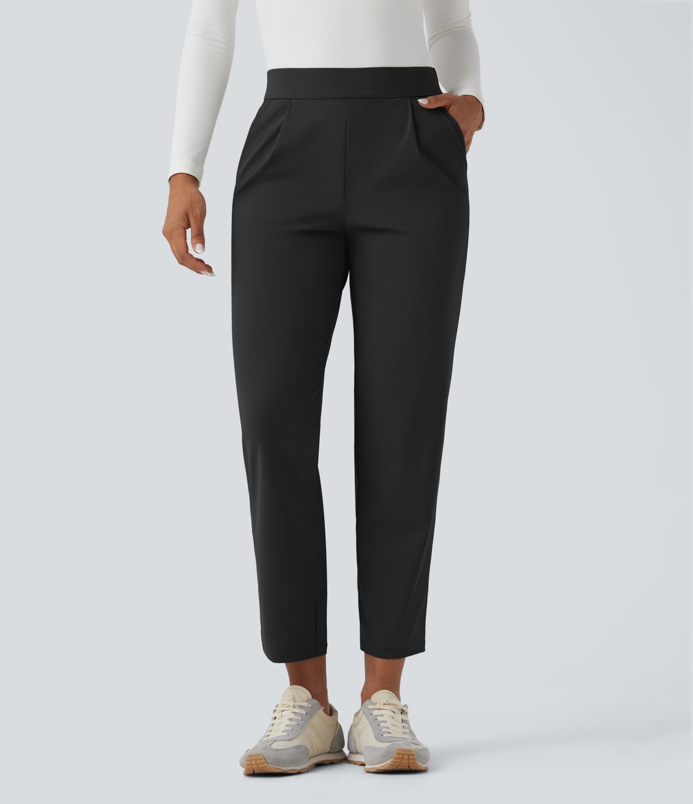 Pantalon de voyage fuselé taille haute séchage rapide avec poches