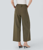 Pantalon cargo de travail taille haute coupe droite avec poches multiples