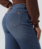 Jean droit 7/8 décontracté Halara Flex™ taille haute avec poches