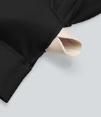 Haut de sport de yoga court Seamless Flow épaules dénudées manches longues avec passants pouces
