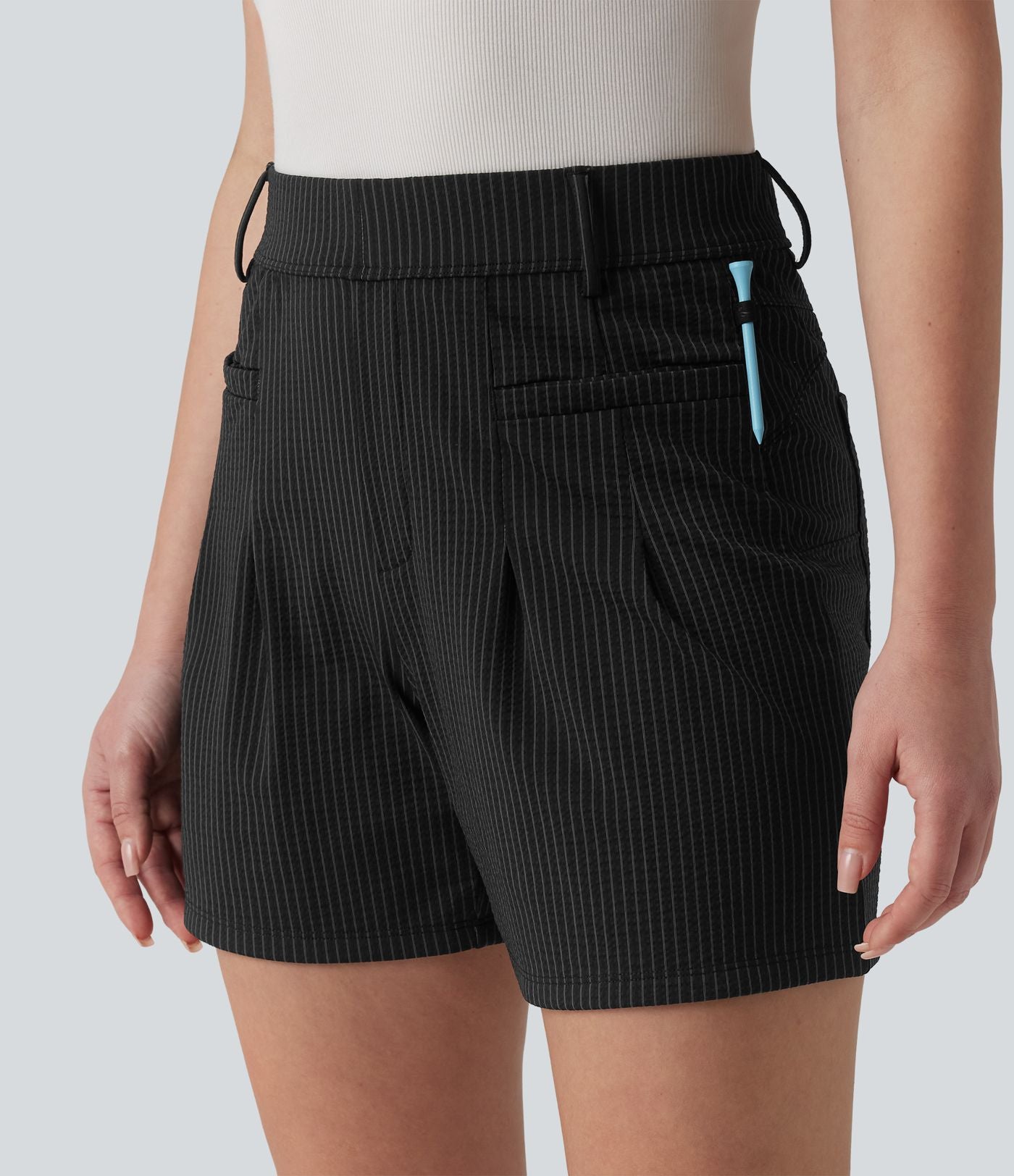 Short de golf taille haute à séchage rapide avec poches – UPF 40+