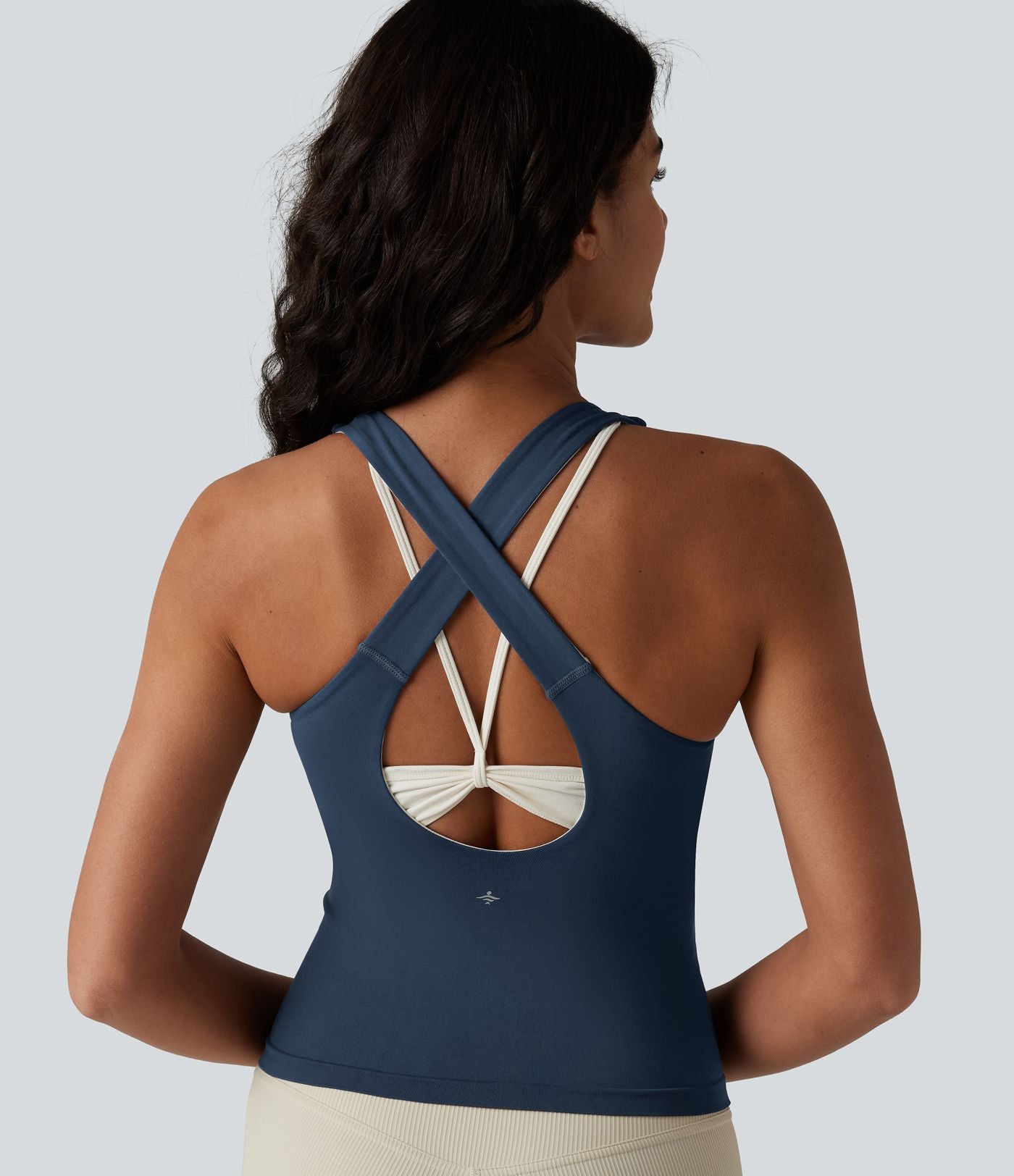 Débardeur de yoga OneForm Seamless Flow, col U, brassière intégrée, color block