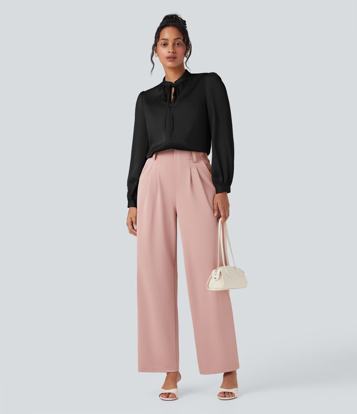 Chemise de travail manches longues nouée devant
