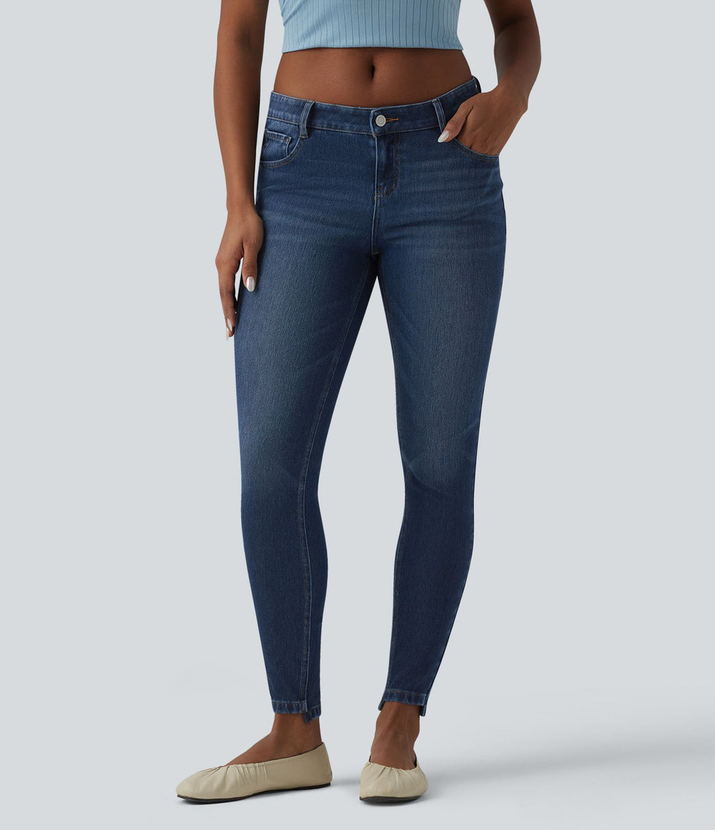 Jean skinny 7/8 décontracté taille basse Halara Flex™ avec poches