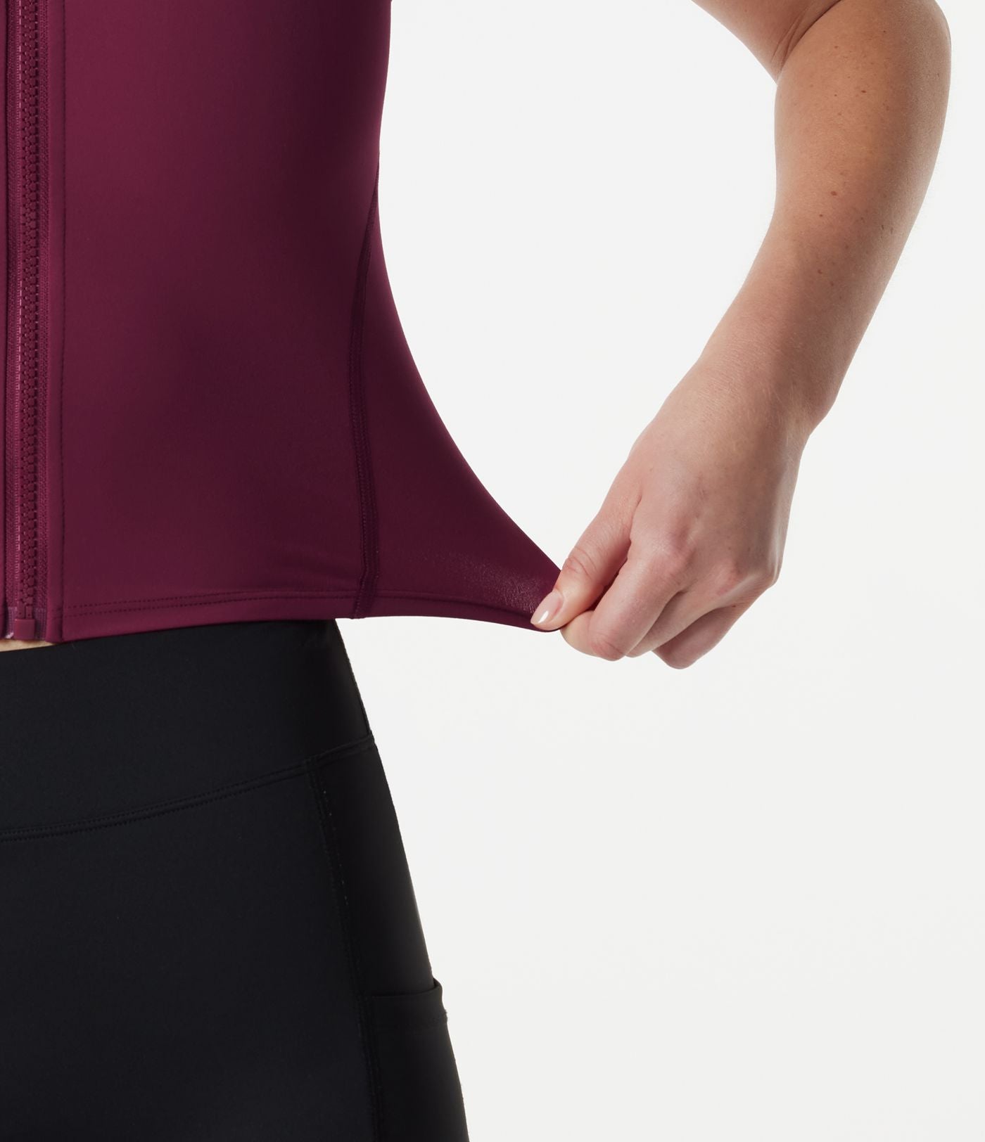 Débardeur de running Halara UltraSculpt™, col montant, fermeture éclair, ourlet arrondi