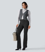 Pantalon tailleur bootcut taille haute ventre plat avec poches
