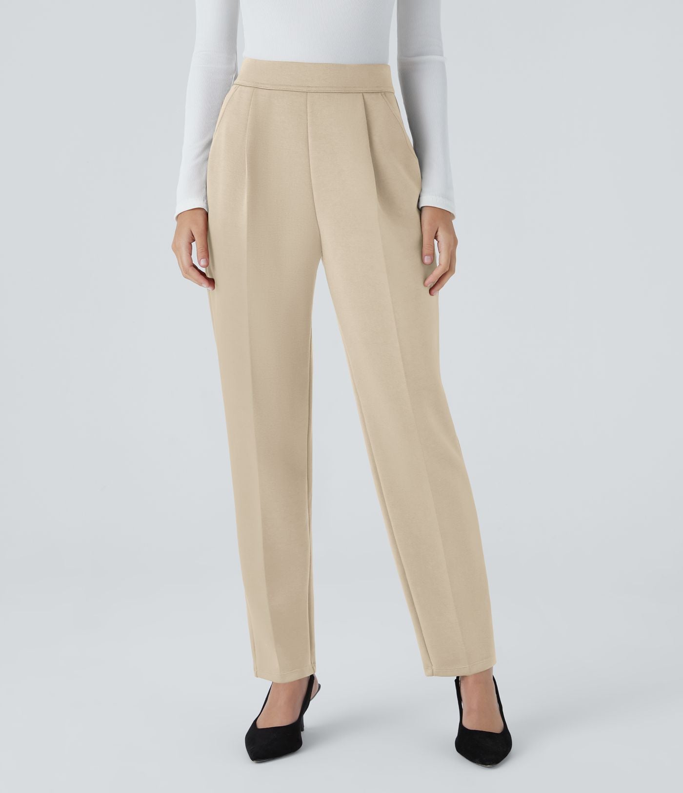 Pantalon de travail Halara Flex™ fuselé, taille haute, avec poches