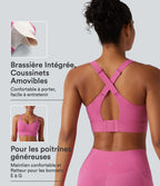 Haut brassière de sport Halara UltraSculpt™ maintien moyen col V, dos nu, bretelles croisées, coussinets amovibles, bonnets E à G