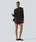 Pull casual une épaule manches longues