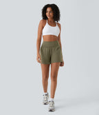 Short yoga 2-en-1 SoftlyZero™ Airy effet frais InstantCool taille très haute 12,5 cm avec poches, longueur allongée