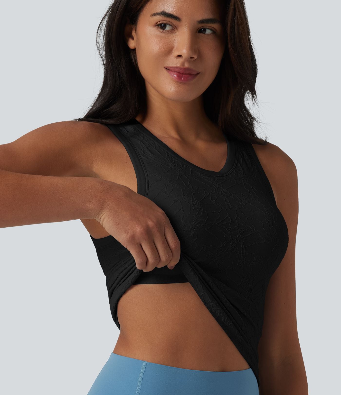 Débardeur de yoga sans couture OneForm Seamless Flow col rond avec soutien-gorge intégré
