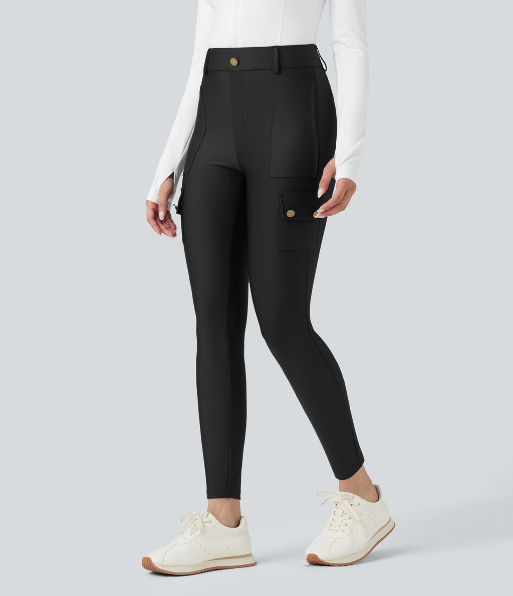 Legging 7/8 brillant taille haute avec poches