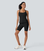 Short cycliste 7,5 cm d'entraînement gainant galbant taille haute avec effet scrunch et poches Halara UltraSculpt™