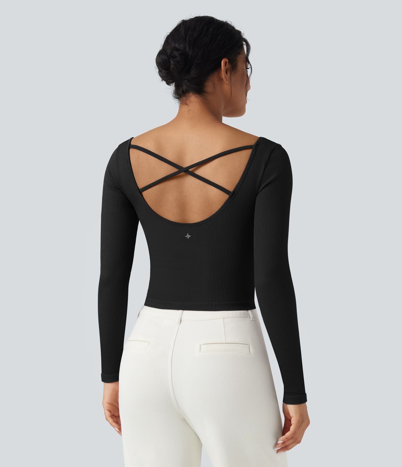Haut de sport yoga col U à manches longues sans couture OneForm Seamless Flow