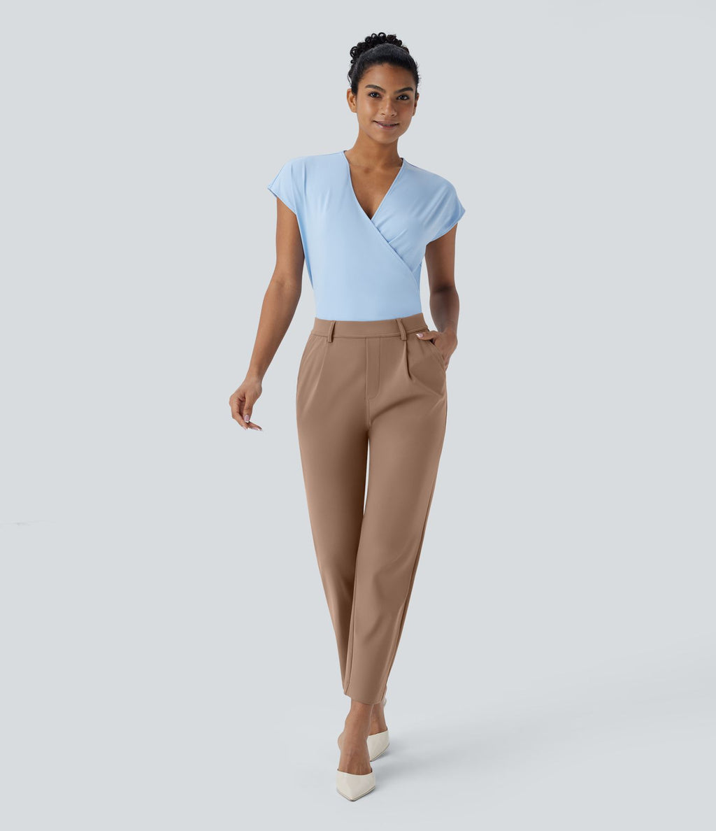 Pantalon de travail fuselé longueur cheville taille haute Halara Flex™ DayStretch avec poches