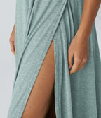 Robe Casual Débardeur Longue Fluide Fendue Dos Nu à Col en U