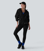 Coupe-vent casual à capuche avec cordon de serrage et poches