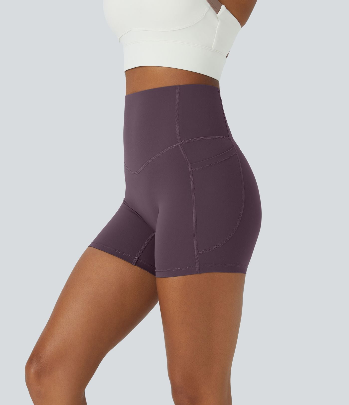 Short cycliste d'entraînement gainant taille haute UltraSculpt™ SoCinched à poches latérales 12,5 cm