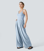 Breezeful™ Combinaison Dos Nu Poche Zippée Invisible Sur le Côté Jambe Large Séchage Rapide