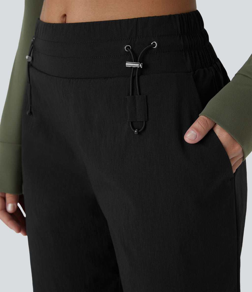 Pantalon décontracté résistant à l'usure, taille moyenne, cordon ajustable, poches latérales et coupe droite
