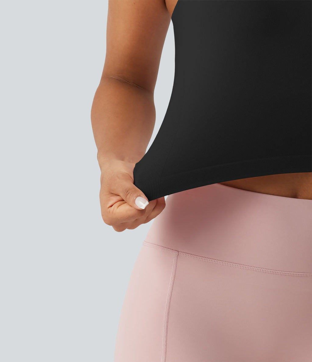Débardeur de yoga court OneForm Seamless Flow, brassière intégrée