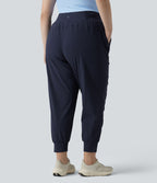 Jogging danse grande taille effet frais InstantCool à taille haute à cordon de serrage froncé et fuselé séchage rapide avec poches, protection solaire UPF40+
