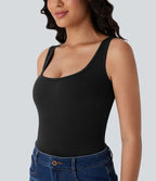 Body casual côtelé col U bretelles jambe ajustables - Easy Peasy
