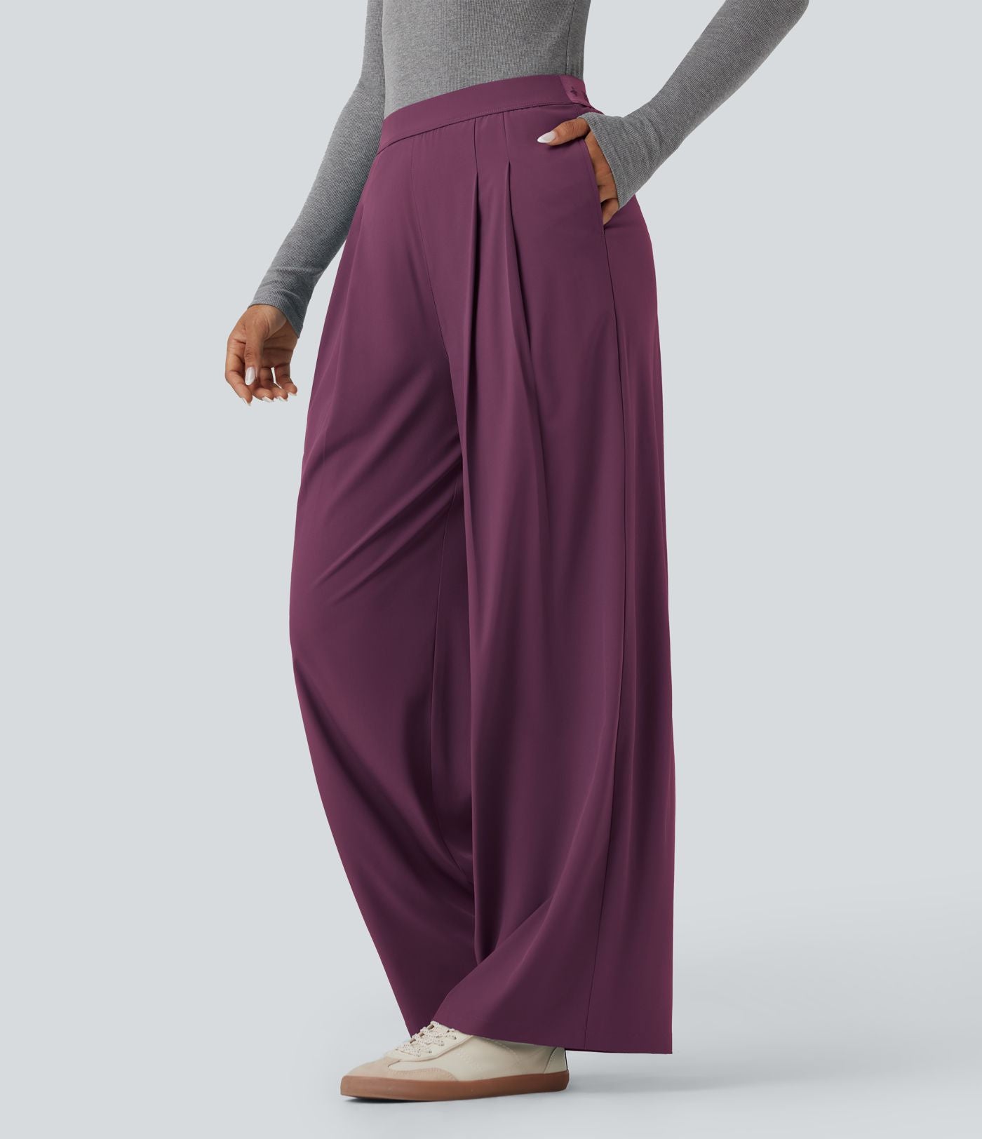 Pantalon de costume Breezeful™ à taille haute, jambes larges, poches latérales et séchage rapide