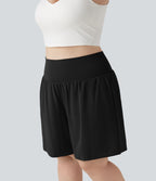 Short de yoga grande taille SoftlyZero™ Airy 2-en-1 taille très haute, à effet frais InstantCool, avec poches, 23 cm