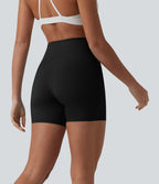 Short cycliste de yoga côtelé taille haute 12,5 cm avec poche