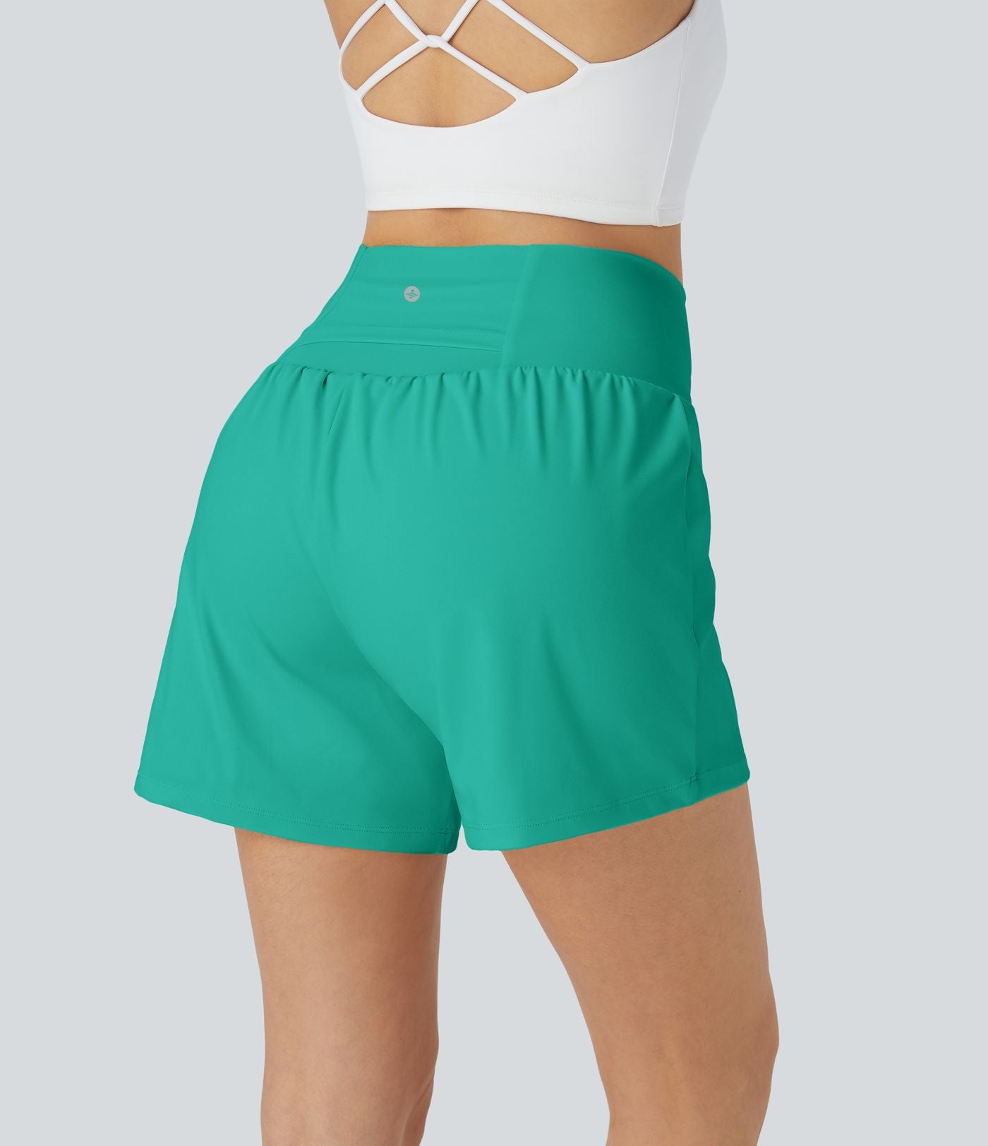 Short yoga 2-en-1 SoftlyZero™ Airy effet frais InstantCool taille très haute 12,5 cm avec poches, longueur allongée