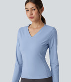 Haut de sport d'entraînement SoftlyZero™ Airy col V manches longues effet frais InstantCool, protection solaire UPF50+
