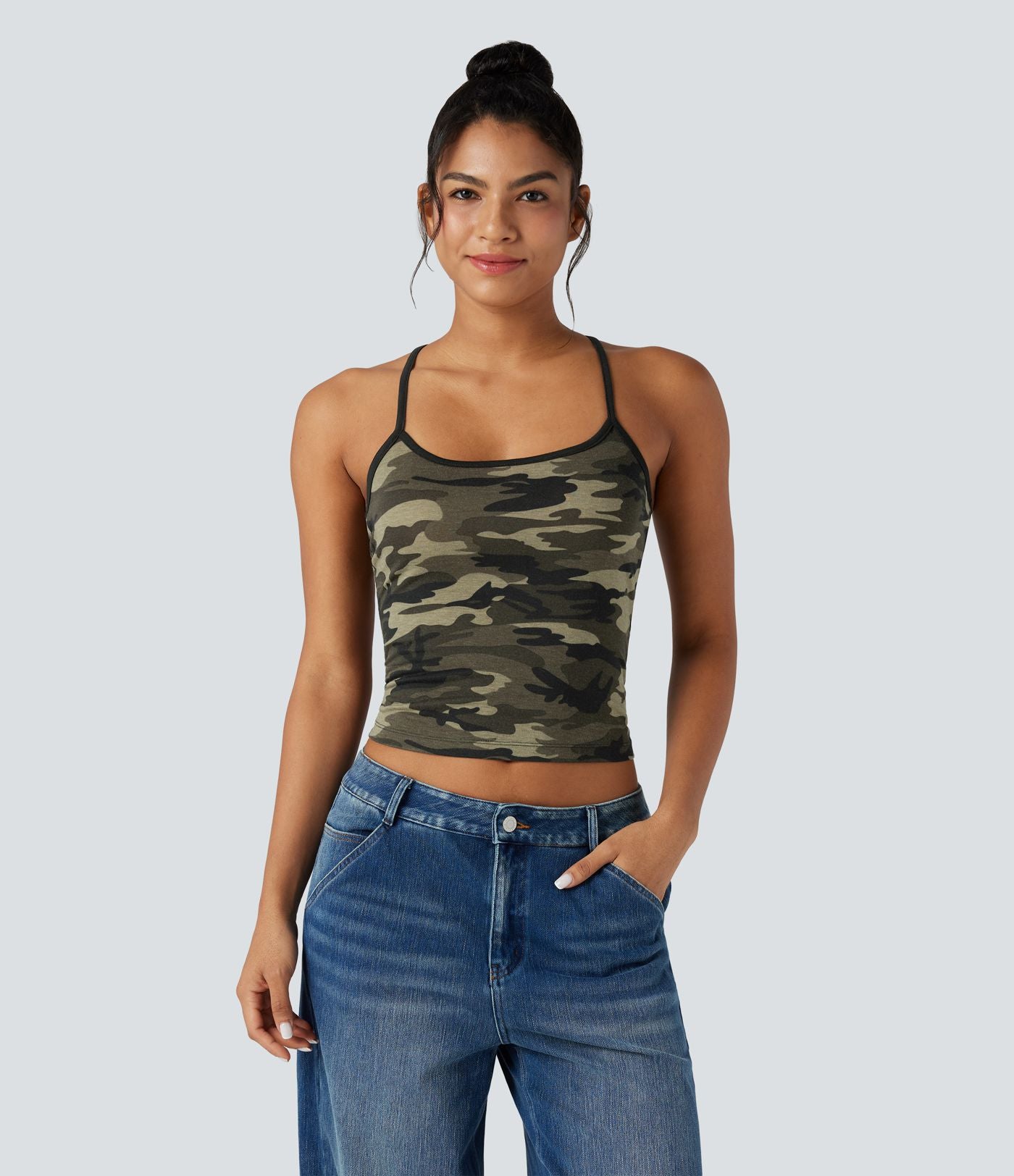Débardeur dos nageur imprimé camouflage