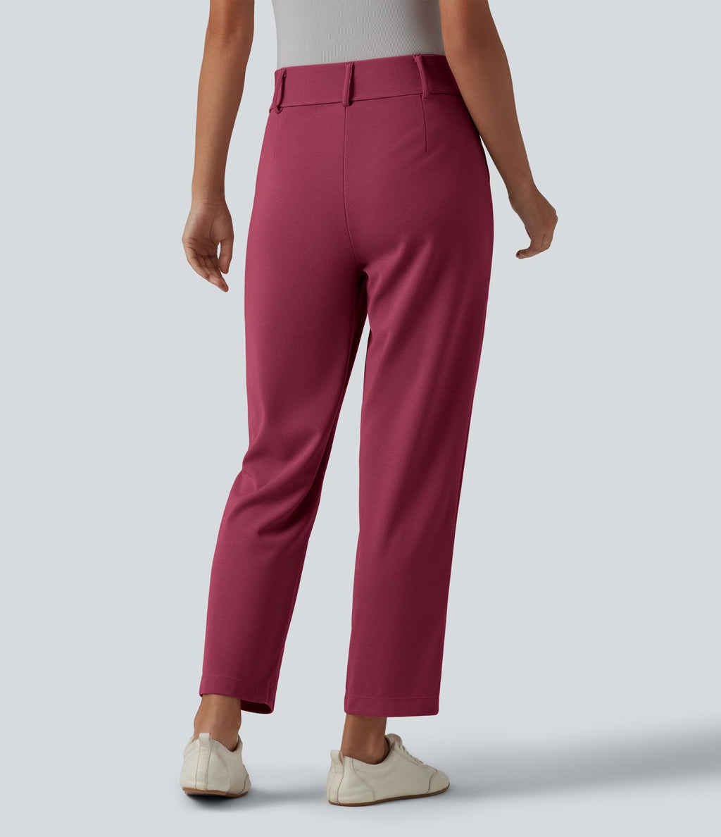 Halara Flex™ Pantalon tailleur fuselé taille haute en tissu gaufré avec poches